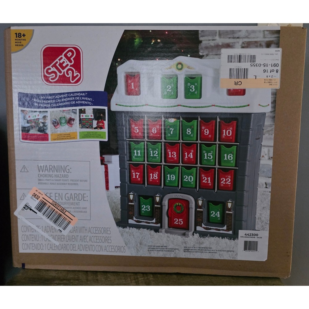 Step2 My First Advent Calendar Toddler Holiday Countdown Refillable Bins NEW